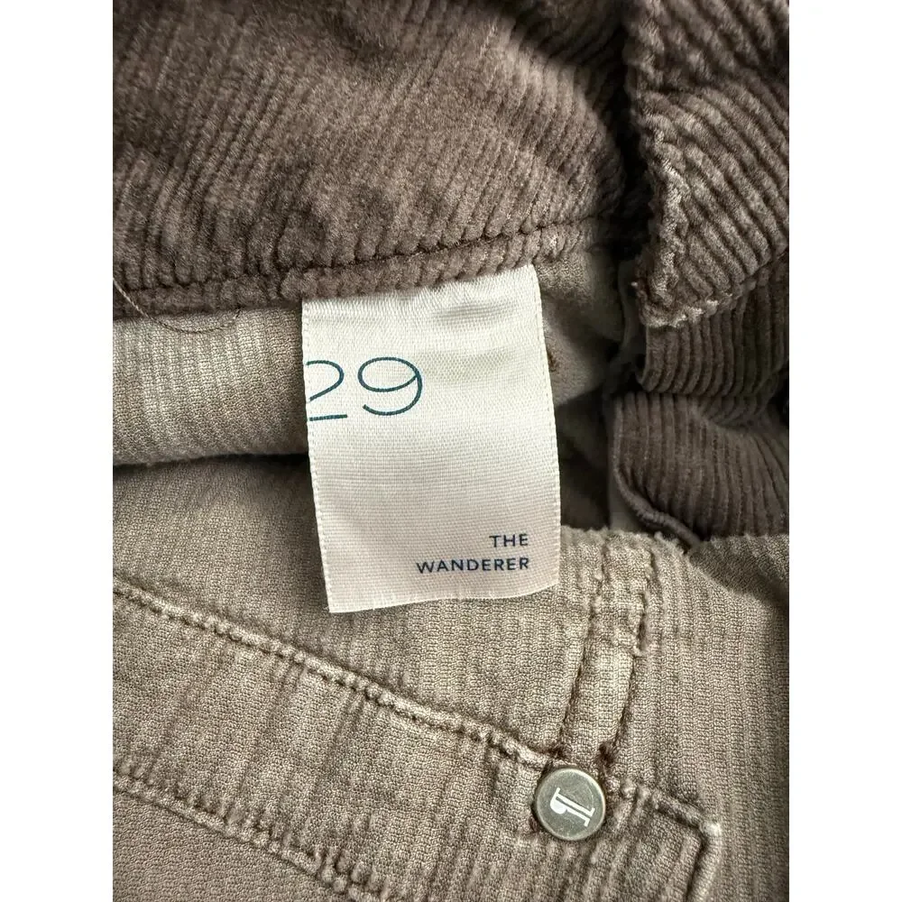 Pilcro Anthropologie The Wanderer Corduroy Cargo Pants Brown Womens Size 29